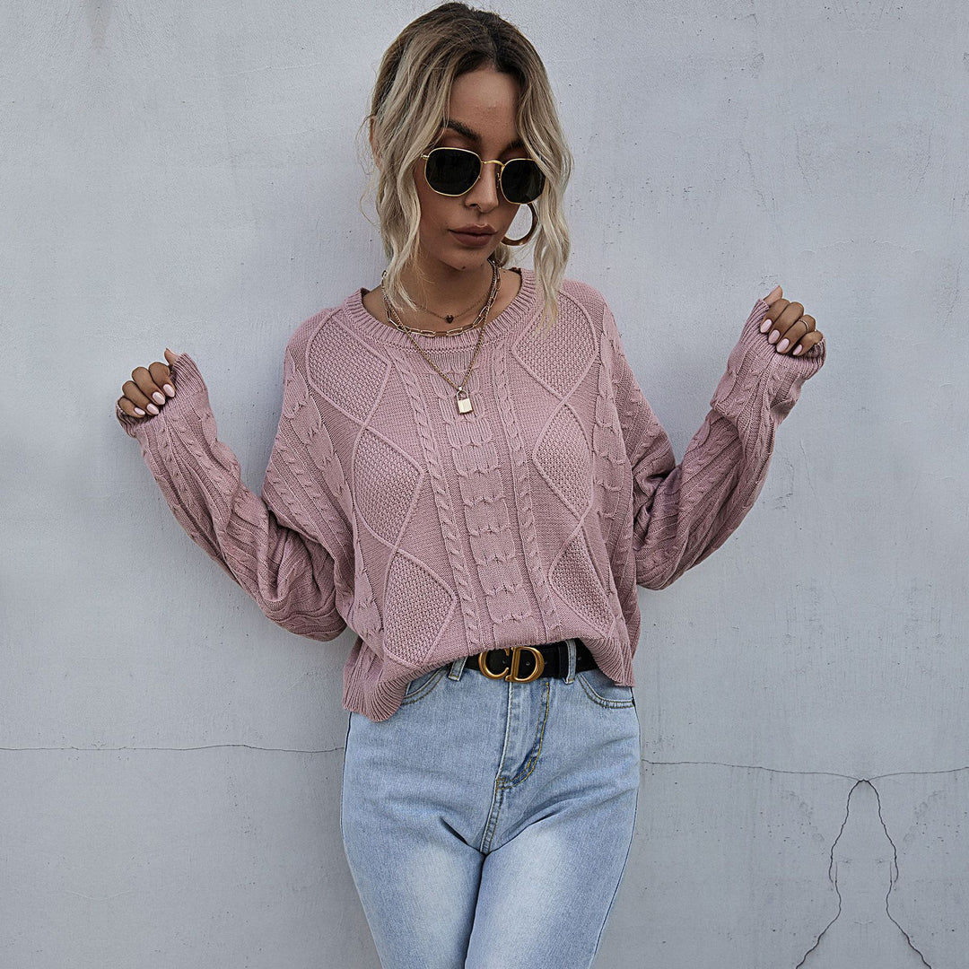 Damen Oversize Zopfstrickpullover mit Ajourdetails Shop Nory