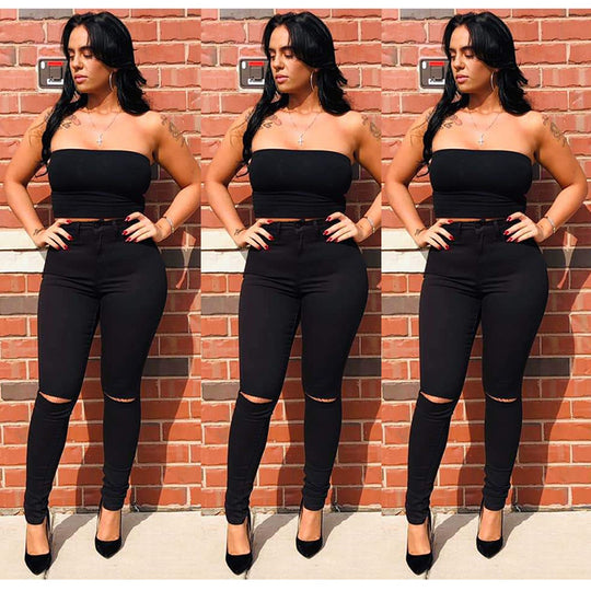 Damen Taillenbetonte Sculpting-Skinnyjeans mit Knie-Cut und Komfortbund Shop Nory