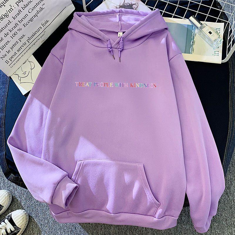 Damen nan lässiger Oversize-Kapuzenpullover mit holografischem Schriftzug, Kängurutasche und angerautem Fleece Shop Nory