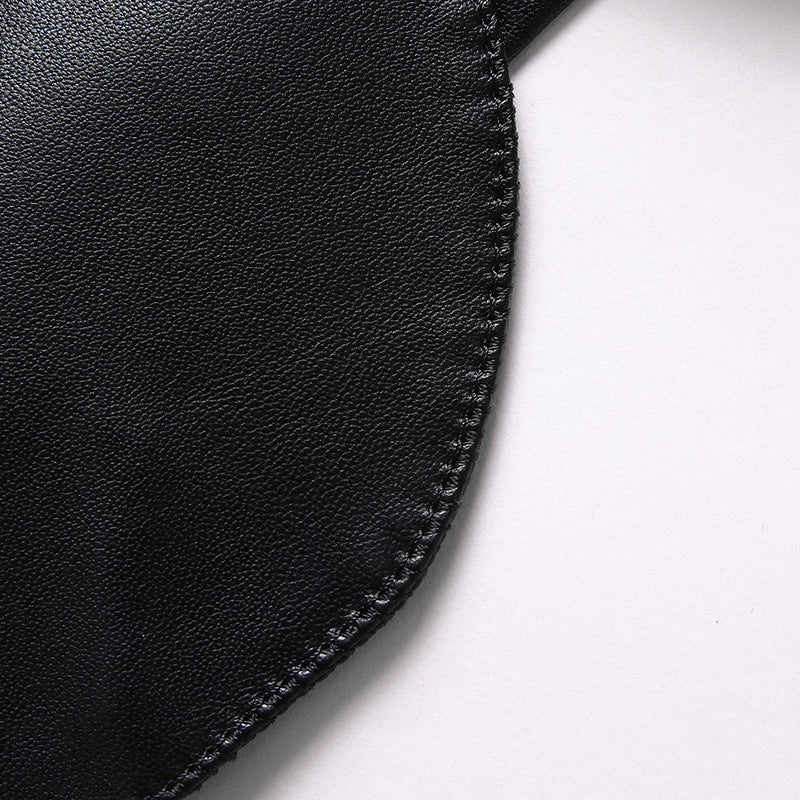 Herren Elegantes Zweiknopf-Lederblazer im Sakko-Stil mit schmaler Passform Shop Nory