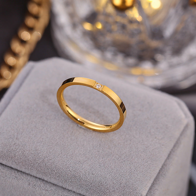 Damen schmaler Schmuckring mit minimalistischer Fassung Shop Nory