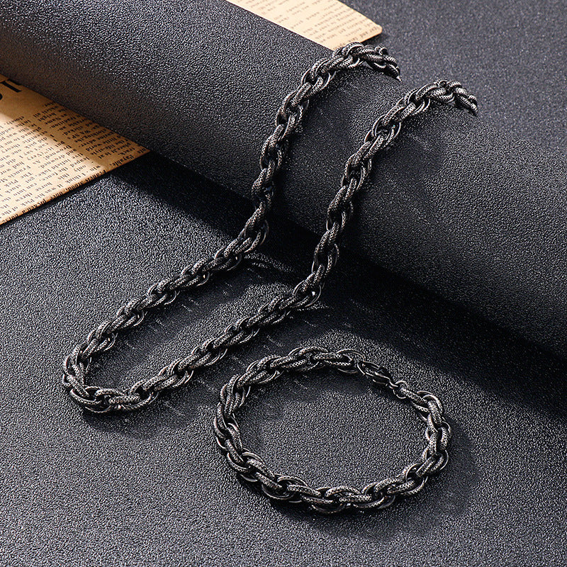 Männer Halskette schwarz, robust in Titaniumstahl | Shop Nory