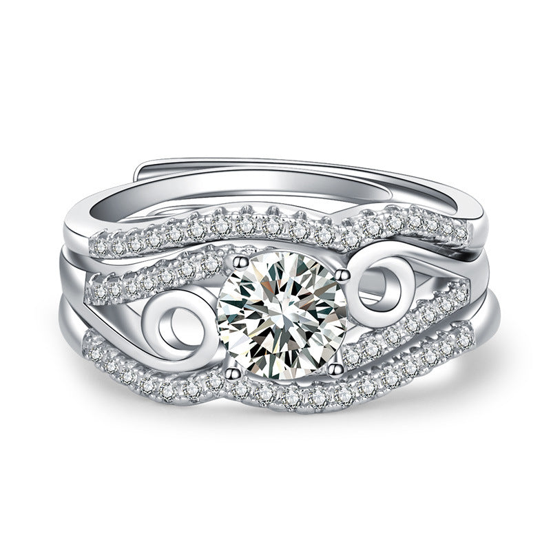 Damen Zarter Verlobungsring mit filigranem Design und funkelndem Zirkonia Shop Nory