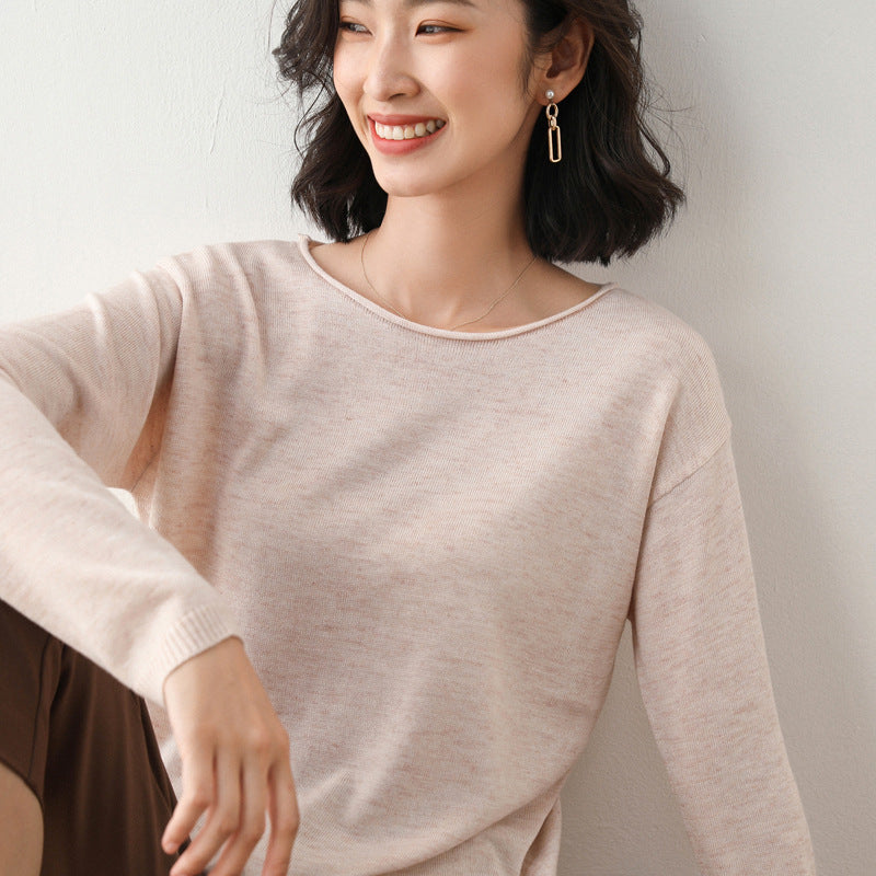 Damen Lässiger Feinstrick V-Ausschnitt Pullover mit überschnittenen Schultern Shop Nory