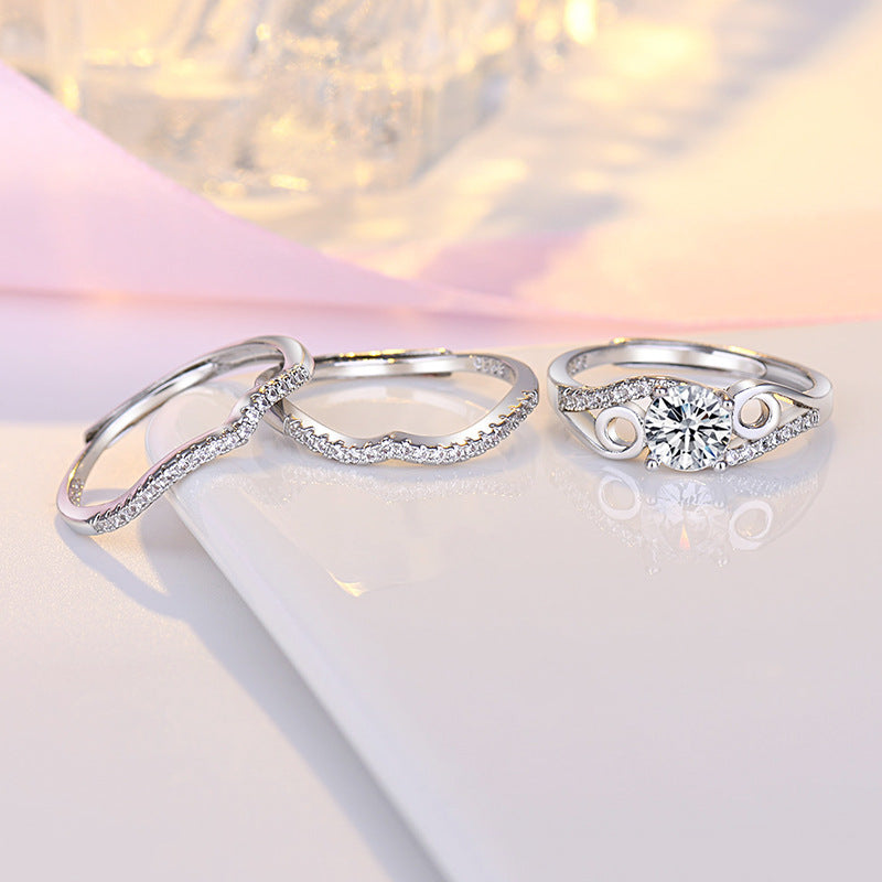 Damen Zarter Verlobungsring mit filigranem Design und funkelndem Zirkonia Shop Nory