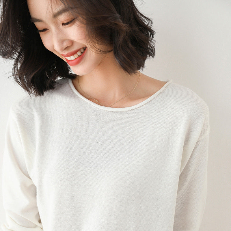 Damen Lässiger Feinstrick V-Ausschnitt Pullover mit überschnittenen Schultern Shop Nory
