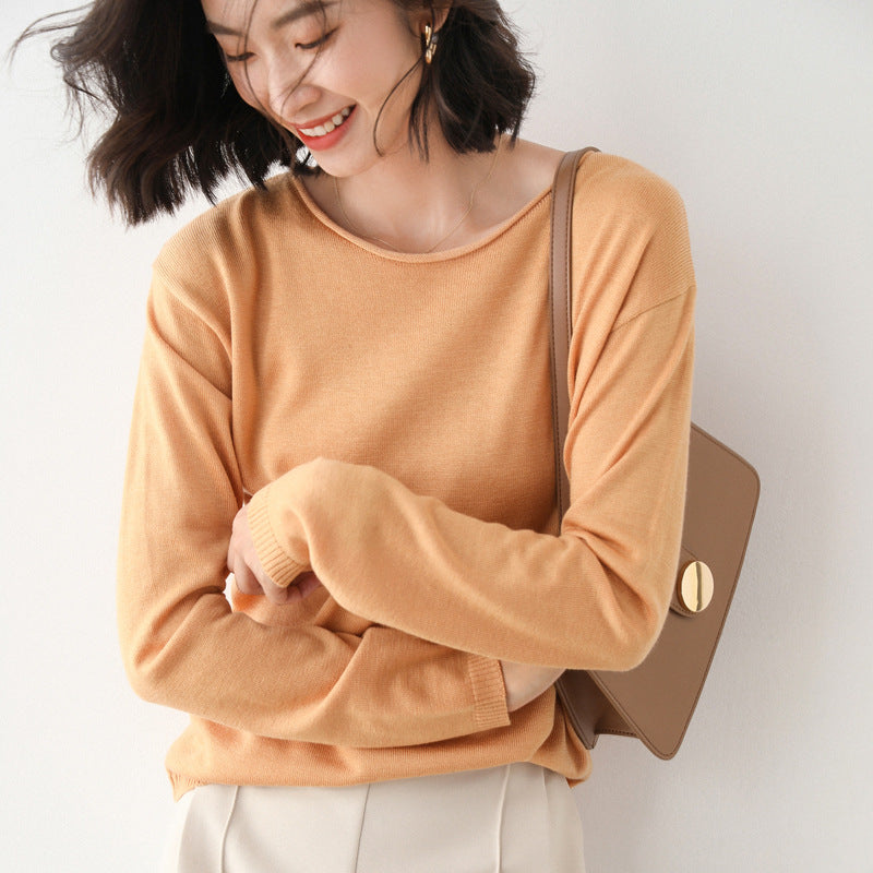 Damen Lässiger Feinstrick V-Ausschnitt Pullover mit überschnittenen Schultern Shop Nory