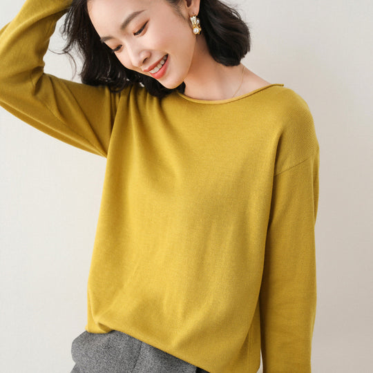 Damen Lässiger Feinstrick V-Ausschnitt Pullover mit überschnittenen Schultern Shop Nory