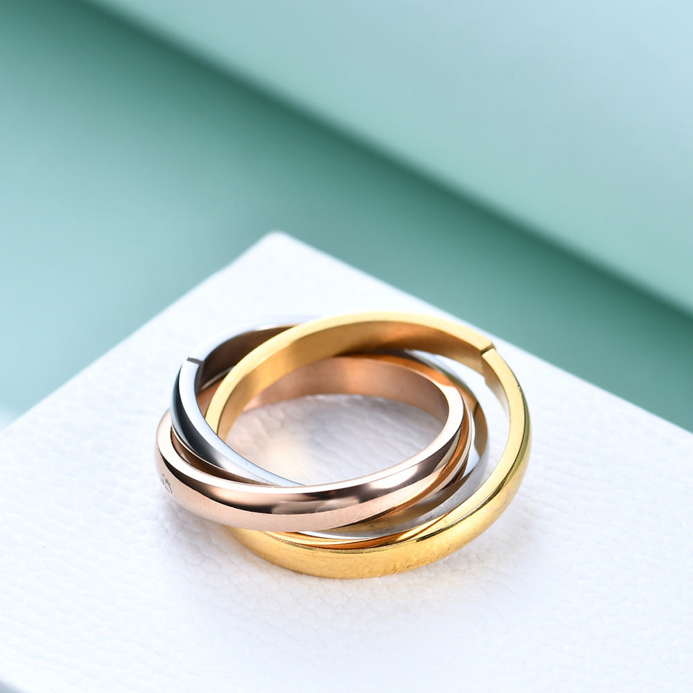 Damen Eleganter und modischer doppelter Edelstahlring Shop Nory