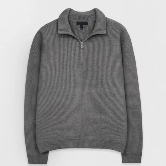Herren Strickpullover mit Stehkragen und Reißverschluss