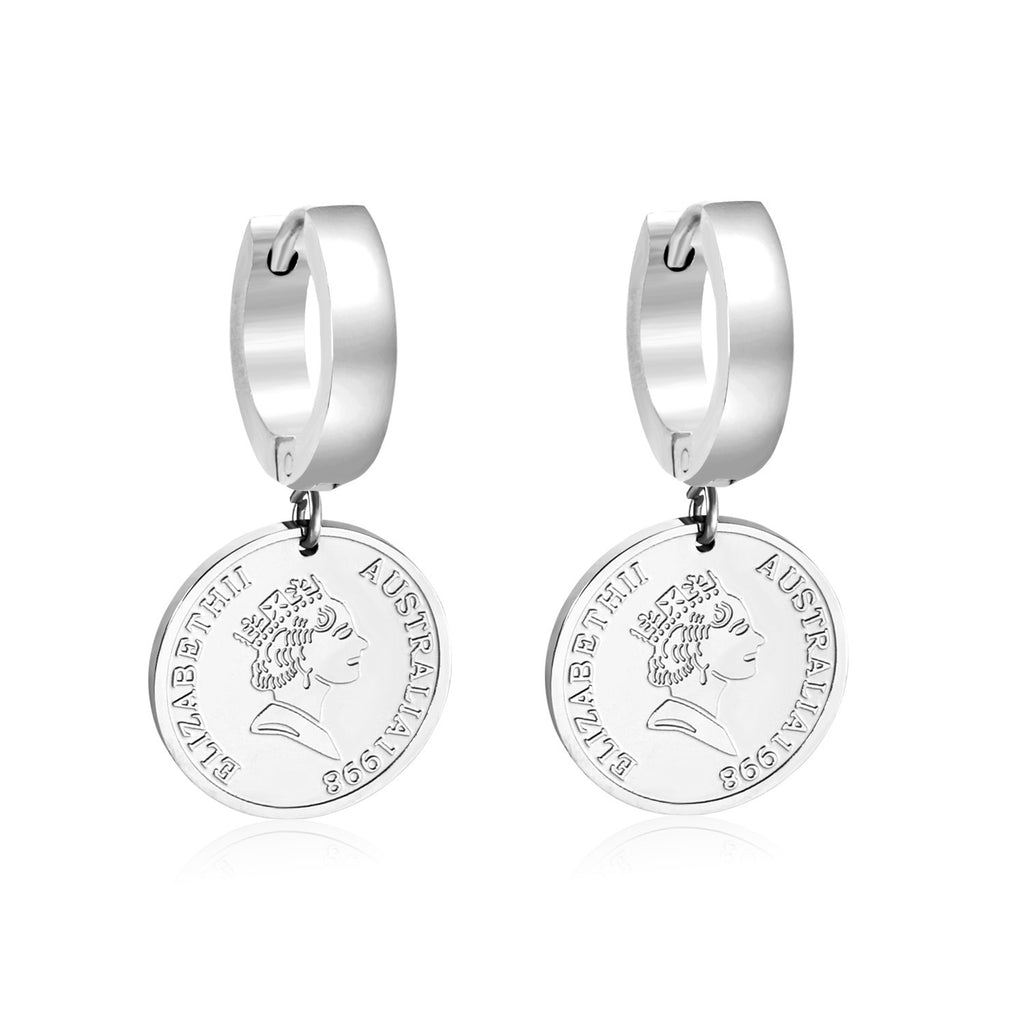 Damen Hängende Ohrstecker mit Herz-Anhänger aus hochwertigem Edelstahl Shop Nory