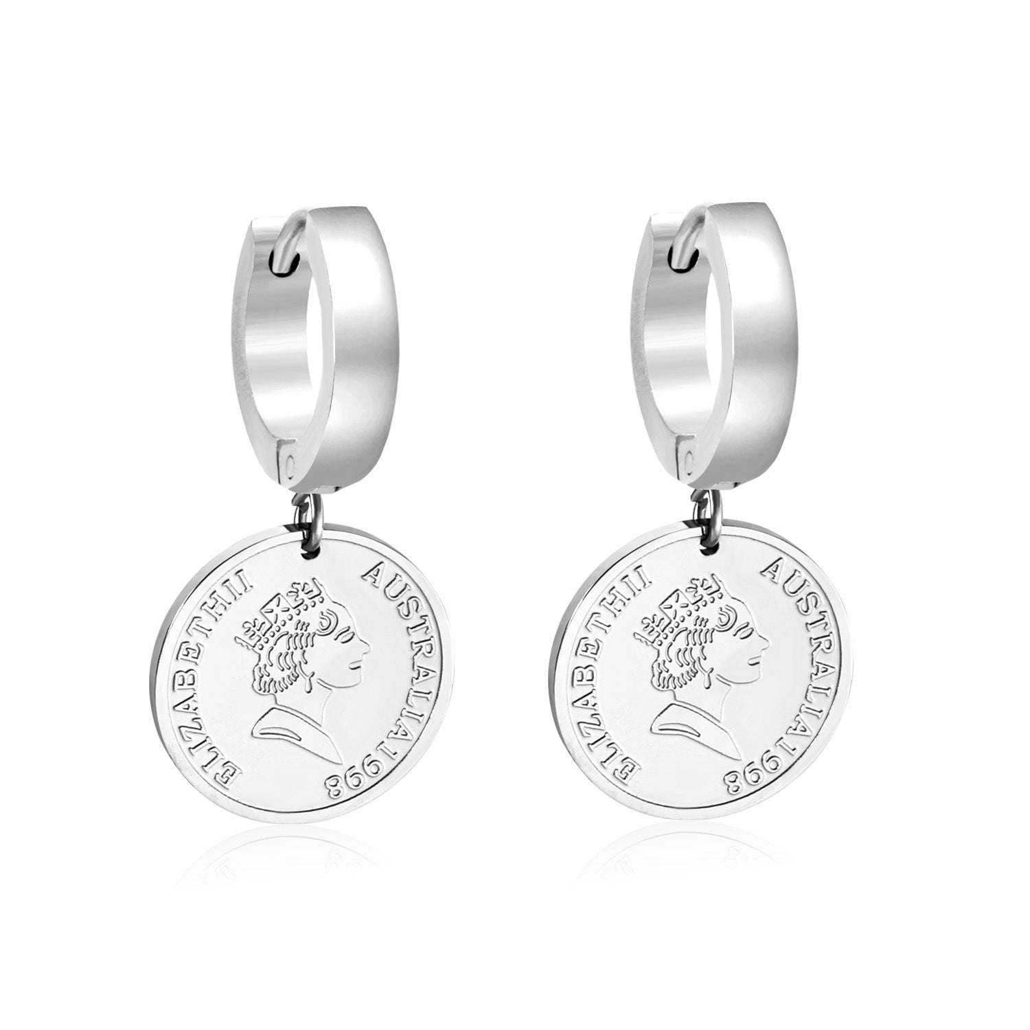 Damen Hängende Ohrstecker mit Herz-Anhänger aus hochwertigem Edelstahl Shop Nory