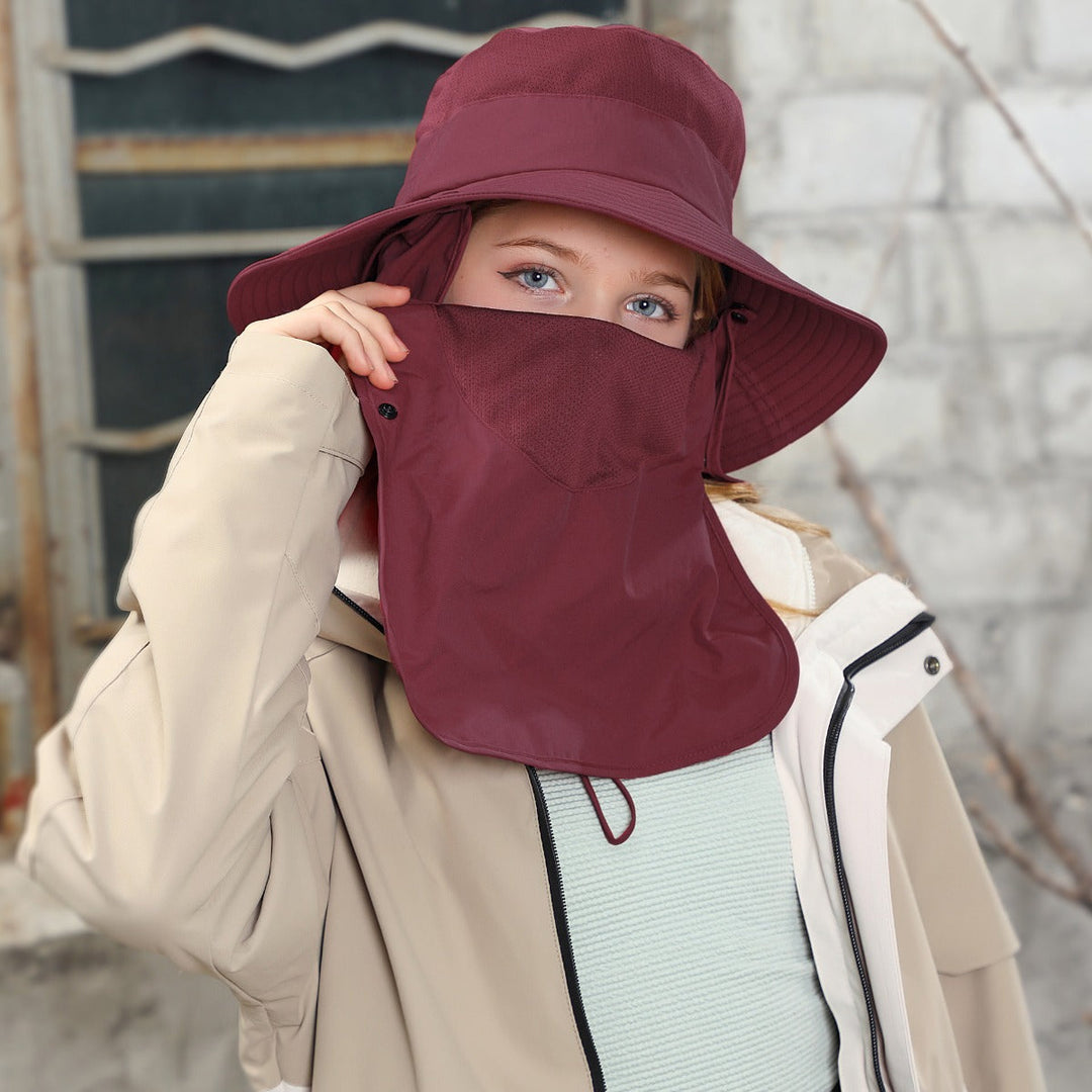 Shopnory | Vollabdeckung Gesicht Sonnenschutz Maske im Freien UV Eimer Hut