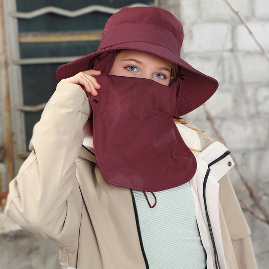 Shopnory | Vollabdeckung Gesicht Sonnenschutz Maske im Freien UV Eimer Hut