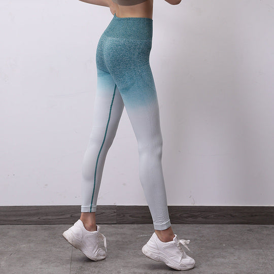 Damen Hochwertige Fitness-Leggings mit innovativem Farbverlauf und hohem Bund