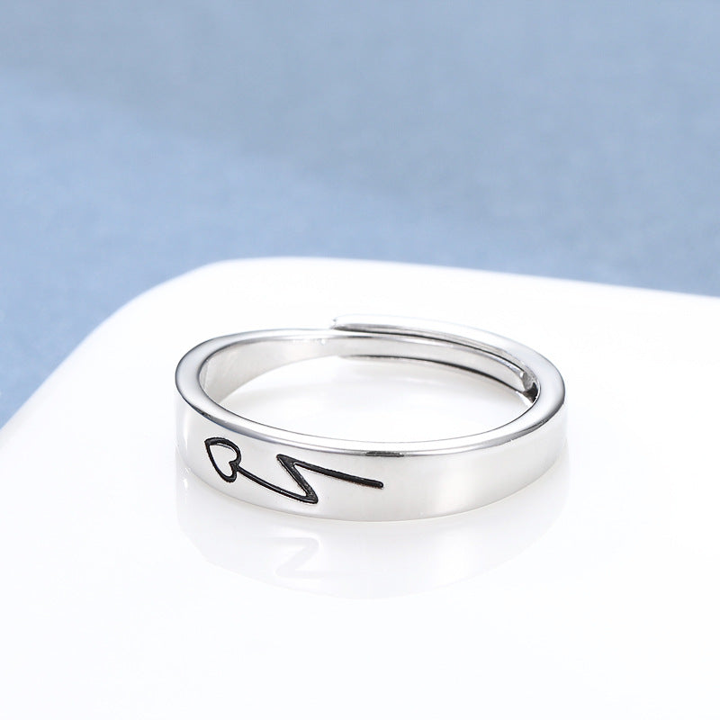Damen modischer und minimalistischer Ring mit eleganter Signaturgravur Shop Nory