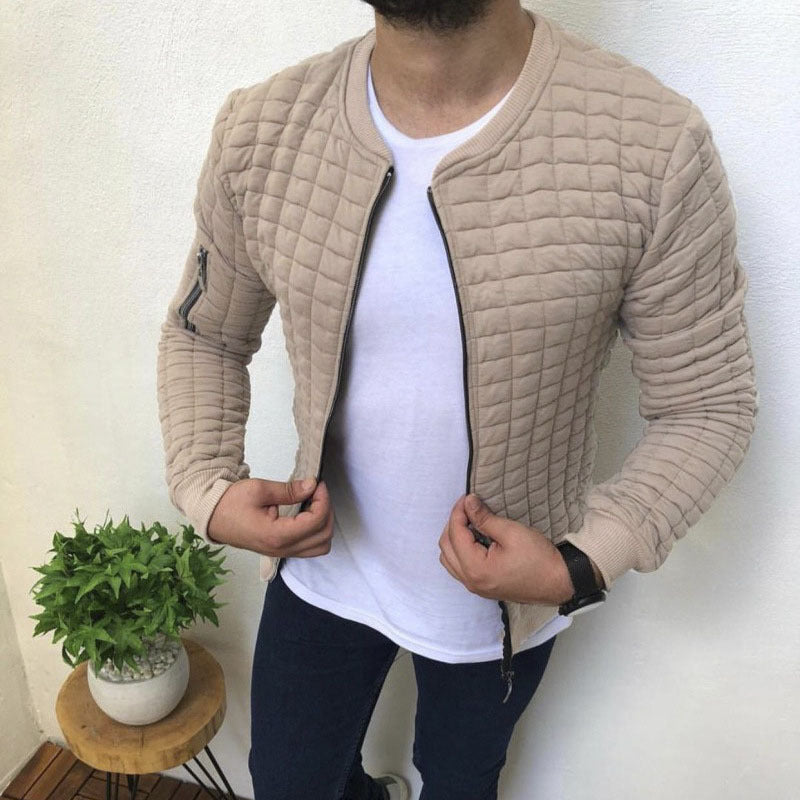 Herren gesteppte Bomberjacke mit Reißverschluss, Rippbündchen und Ärmeltasche Shop Nory