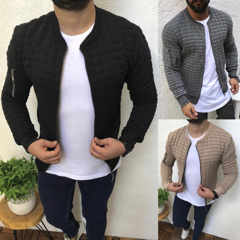 Herren gesteppte Bomberjacke mit Reißverschluss, Rippbündchen und Ärmeltasche Shop Nory