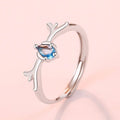 Damen filigraner Ring mit kunstvollem Ast-Design und funkelndem Stein Shop Nory