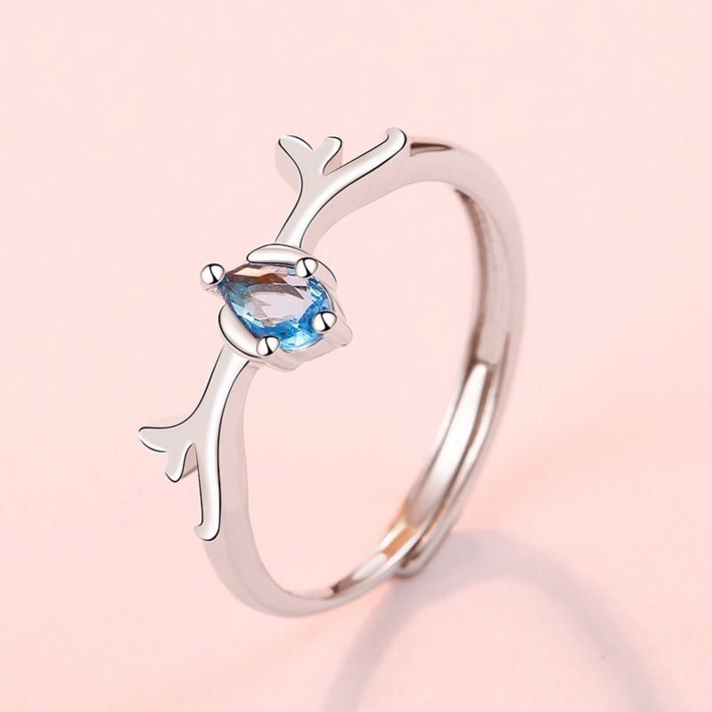 Damen filigraner Ring mit kunstvollem Ast-Design und funkelndem Stein Shop Nory