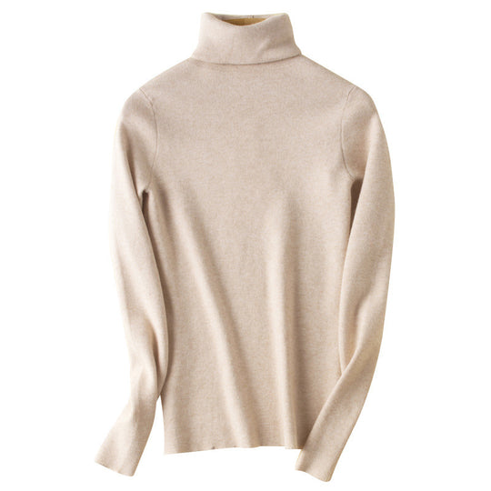 Damen Figurnaher Rippstrick-Rollkragenpullover mit kurzem Saum und weichem Fall Shop Nory