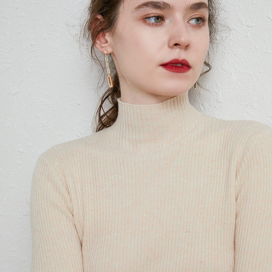 Damen Schmal geschnittener Feinstrickpullover mit kurzem Stehkragen aus Kaschmir-Blend Shop Nory
