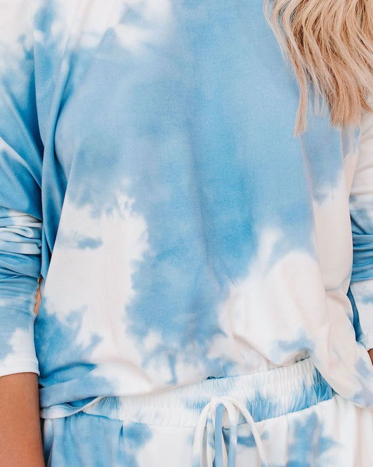 Damen lässiger Oversized Pullover im Batikdesign