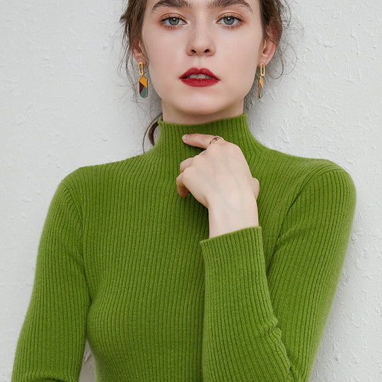 Damen Schmal geschnittener Feinstrickpullover mit kurzem Stehkragen aus Kaschmir-Blend Shop Nory