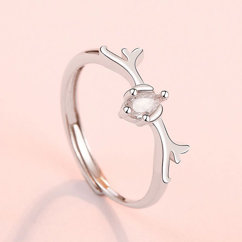 Damen filigraner Ring mit kunstvollem Ast-Design und funkelndem Stein Shop Nory