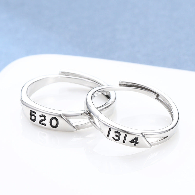 Damen modern gestalteter Ring mit dezenter Zifferngravur Shop Nory