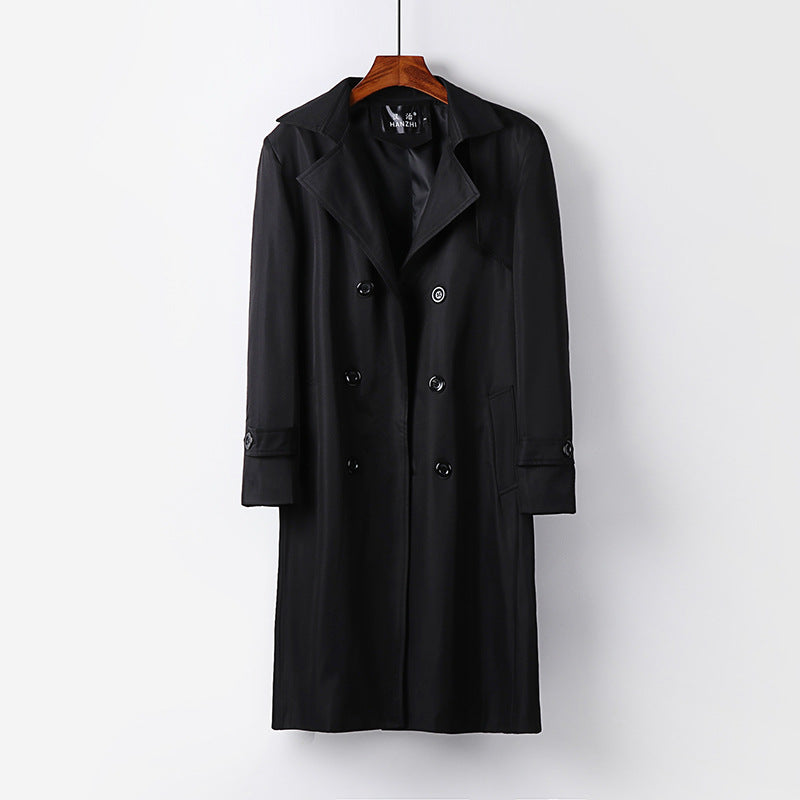 Herren Trenchcoat-Mantel mit doppelter Knopfleiste Taillengürtel und klassischem Revers Shop Nory