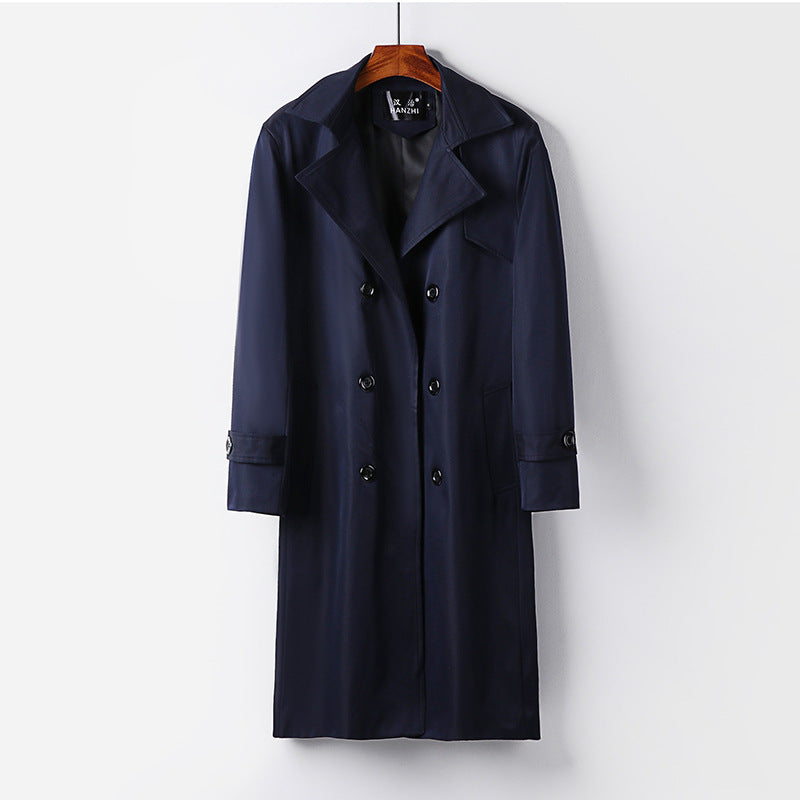 Herren Trenchcoat-Mantel mit doppelter Knopfleiste Taillengürtel und klassischem Revers Shop Nory