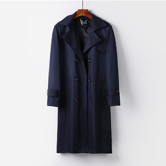 Herren Trenchcoat-Mantel mit doppelter Knopfleiste Taillengürtel und klassischem Revers Shop Nory