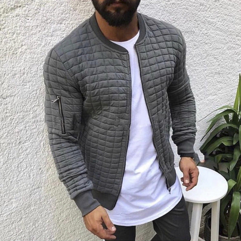 Herren gesteppte Bomberjacke mit Reißverschluss, Rippbündchen und Ärmeltasche Shop Nory