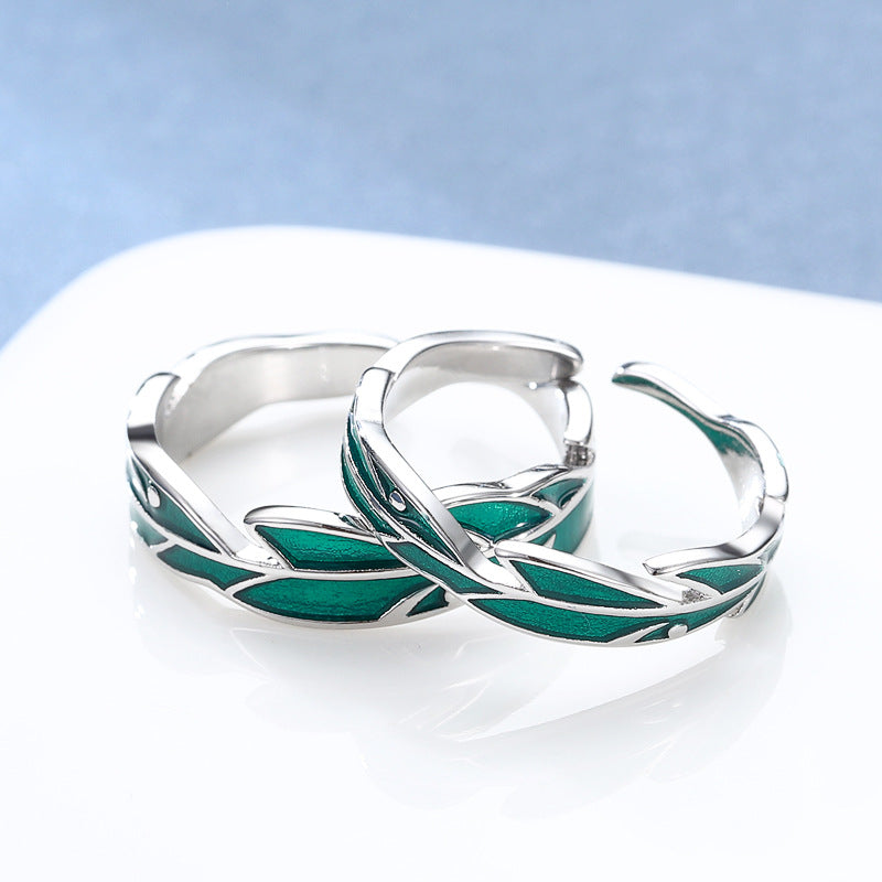 Damen Offener Ring mit kunstvollem Blattdesign Shop Nory