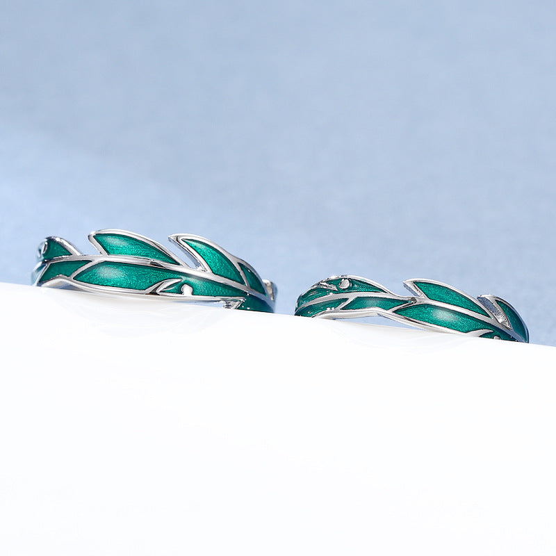 Damen Offener Ring mit kunstvollem Blattdesign Shop Nory