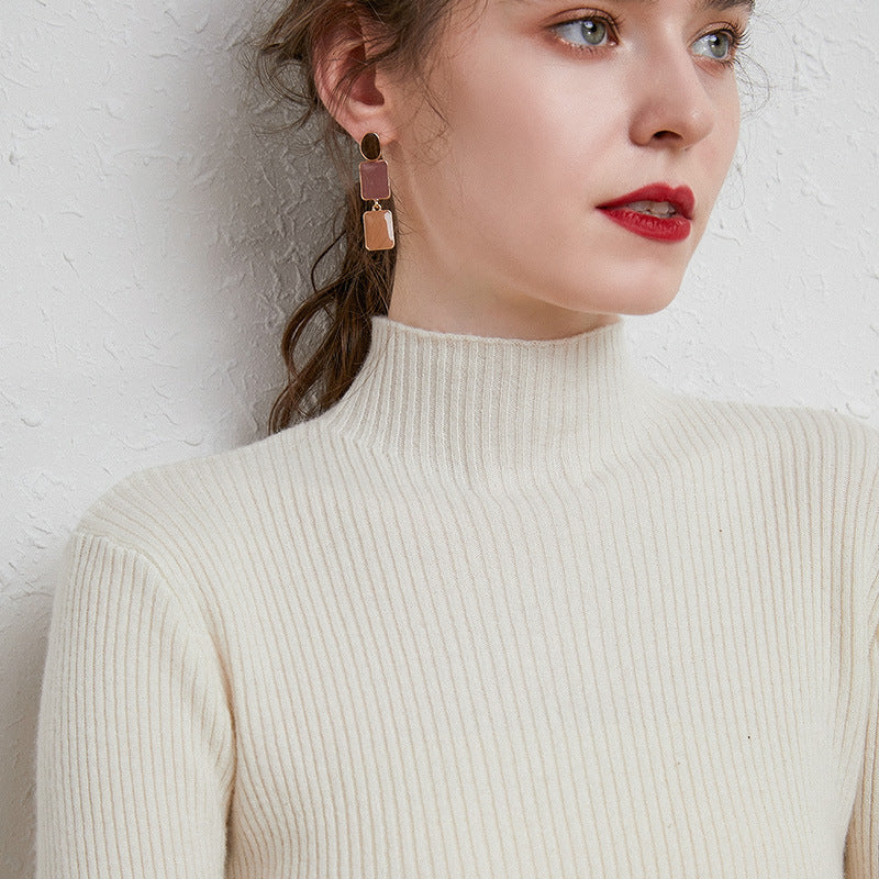Damen Schmal geschnittener Feinstrickpullover mit kurzem Stehkragen aus Kaschmir-Blend Shop Nory