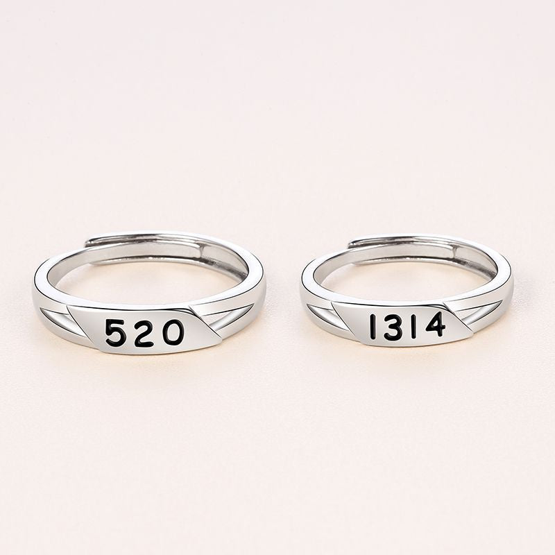 Damen modern gestalteter Ring mit dezenter Zifferngravur Shop Nory