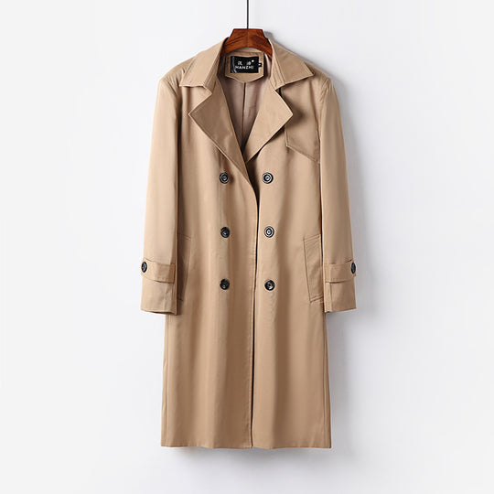 Herren Trenchcoat-Mantel mit doppelter Knopfleiste Taillengürtel und klassischem Revers Shop Nory