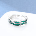 Damen Offener Ring mit kunstvollem Blattdesign Shop Nory