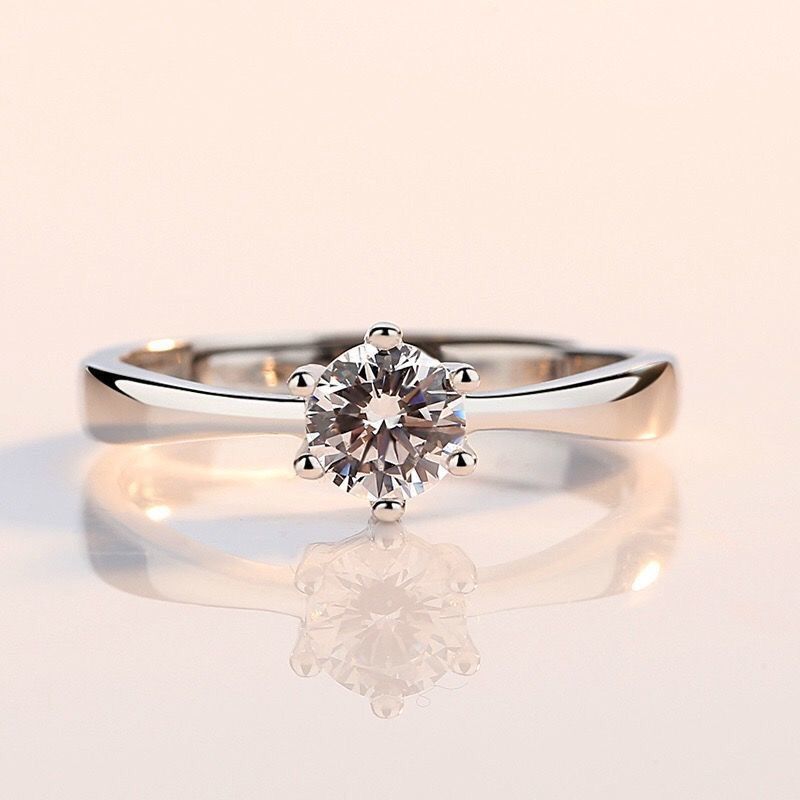 Damen klassischer Solitärring aus hochwertigem Silber Shop Nory