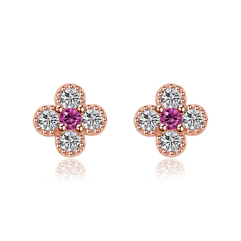 Damen Ohrringe im floralen Design mit funkelnden Zirkonia Shop Nory