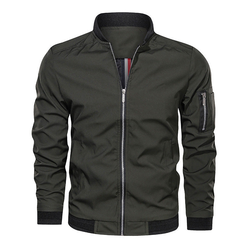 Herren Leichte Bomberjacke im Utility-Look mit Ärmeltasche und Rippbündchen Shop Nory