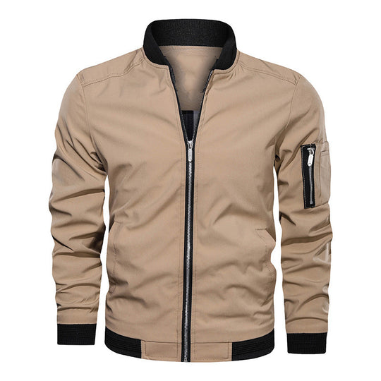 Herren Leichte Bomberjacke im Utility-Look mit Ärmeltasche und Rippbündchen Shop Nory