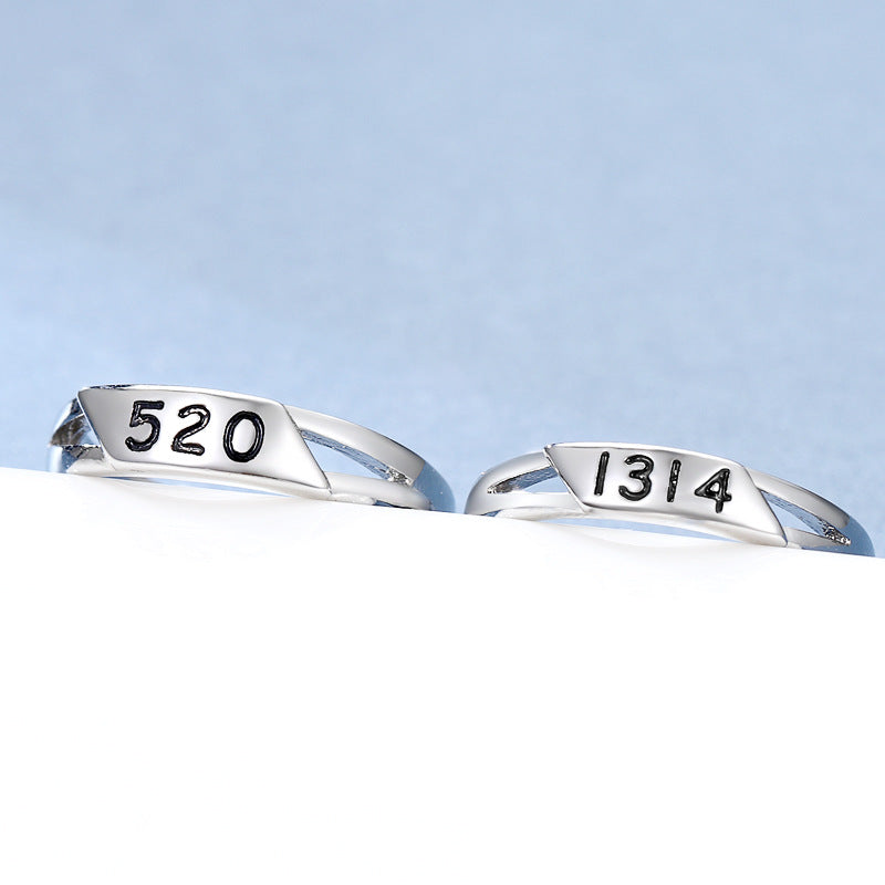 Damen modern gestalteter Ring mit dezenter Zifferngravur Shop Nory
