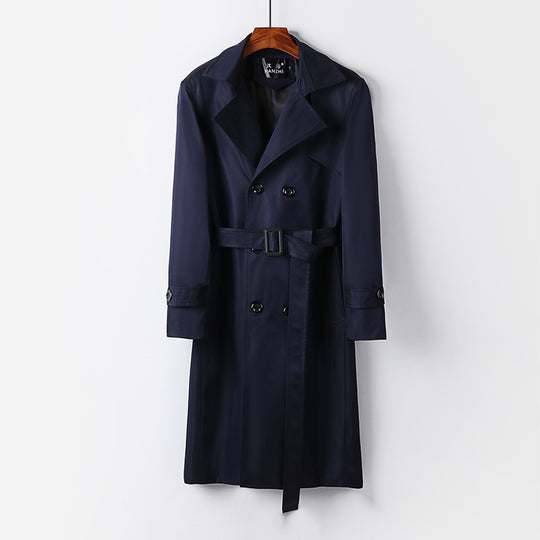 Herren Trenchcoat-Mantel mit doppelter Knopfleiste Taillengürtel und klassischem Revers Shop Nory