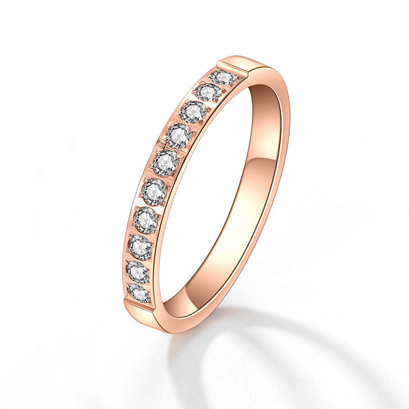 Damen Eleganter Goldring mit funkelnden Zirkoniasteinen Shop Nory