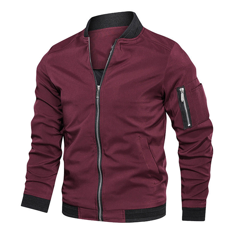 Herren Leichte Bomberjacke im Utility-Look mit Ärmeltasche und Rippbündchen Shop Nory