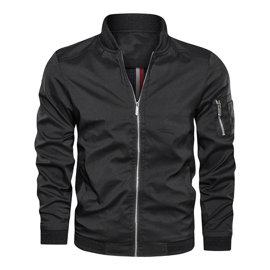 Herren Leichte Bomberjacke im Utility-Look mit Ärmeltasche und Rippbündchen Shop Nory