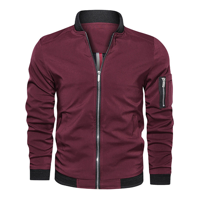 Herren Leichte Bomberjacke im Utility-Look mit Ärmeltasche und Rippbündchen Shop Nory